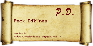 Peck Dénes névjegykártya