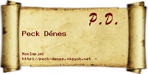 Peck Dénes névjegykártya